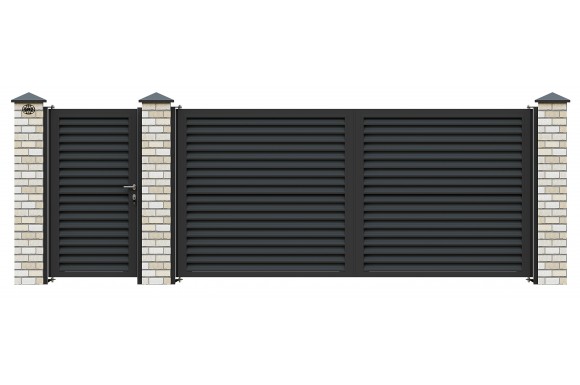 Louvered Driveway & Pathway Gate Set